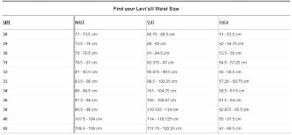 Levis Jeans Chart Identity Jeans Sizechart