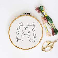 Available for instant download or cd collection. Letter M Embroidery Pattern Floral Embroidery Pattern Pdf Etsy Embroidery Patterns Free Embroidery Patterns Vintage Embroidery Kits