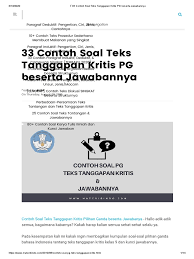 50 contoh soal teks ceramah pilihan ganda beserta jawabannya demikianlah pertanyaan dan jawaban tentang teks anekdot. 33 Contoh Soal Teks Tanggapan Kritis Pg Beserta Jawabannya Pdf Pdf