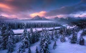 Maybe you would like to learn more about one of these? Morant S Curve Banff National Park Canada Sunrise Winter Landscape Wallpaper Hd Wallpapers13 Com