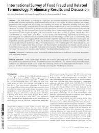 Malaysia has realized that food safety can no longer be considered solely as a domestic entity nor can it be the responsibility of a single agency. Pdf International Survey Of Food Fraud And Related Terminology Preliminary Results And Discussion