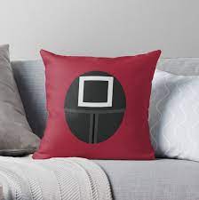 Netflix Squid Game Manager Square Mask Throw Pillow Etsy In 2021 Squid Games Throw Pillows Pillows