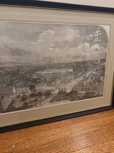 from a very special English couple in Belle Meade downsizing their treasures from England. Antique framed wood engraving titled “The Queen's Visit to Birmingham 1858” published in The Illustrated London News.The print