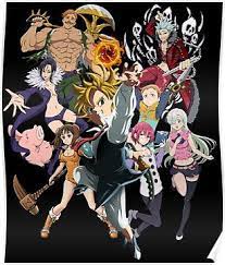 Nanatsu No Taizai Seven Deadly Sins All Characters Poster Seven Deadly Sins Poster Art Poster