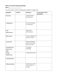 Cell Organelle Creativity Activity