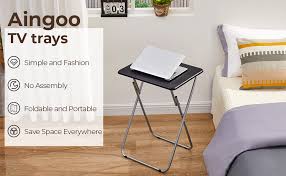 When autocomplete results are available use up and down arrows to review and enter to select. Amazon Com Aingoo Tv Trays Set Of 2 Folding Snack Tables No Assembly Required Tv Trays For Eating At Couch Sofa Black Home Kitchen