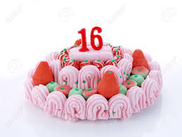 Sweet 16 cakes:16th birthday cake design ideas decorating tutorial classes video by rasna @ rasnabakes.subscribe to our youtube channel follow the link. Birthday Cake With Red Candles Showing Nr 16 Stock Photo Picture And Royalty Free Image Image 15978642