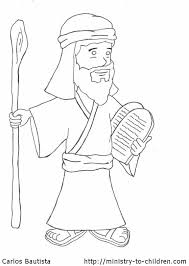 Moses heard a loud boom as a bush suddenly caught on fire. Moses And The 10 Commandments Coloring Page