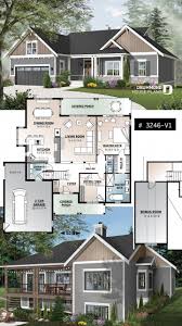 Spectacular Modern Farmhouse Plan With Walkout Basement 4 5 Bedroom Perfect Lakefront Home P Bungalow House Plans Craftsman House Plans House Plans Farmhouse
