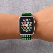 Green Dots Tech Pattern Fun Apple Watch Band Fun Gifts Funny Diy Customize Personal Apple Watch Bands Leather 38mm Apple Watch Band Apple Watch Leather