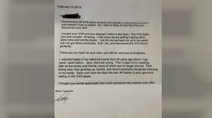 Elderly Man Sends Heartfelt Letter To Ebay Seller After Buying Vhs Player Watching Old Home Videos 10tv Com