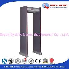 Walk through metal detector gate characteristic two led light bars on both door panels: Chinese Made Door Frame Metal Detector With 2 Led Light Bar And High Sensitivity