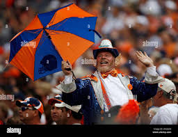Rocky Brougham, the leprechaun of the Denver Broncos, celebrates ...