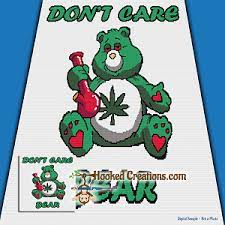 Don T Care Bear Sc Single Crochet Throw Blanket Graphghan Crochet Pattern Pdf Download Crochet Throw Blanket Crochet Throw Crochet Patterns
