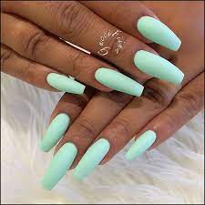 For fake nails, you can reuse it several times and change other style of nails at home easily according to your dress ,your mood or the occasion. 30 Nails Designs Inspirations Mint Nails Best Acrylic Nails Summer Acrylic Nails
