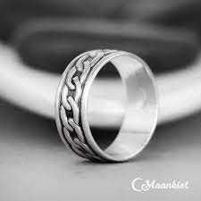 Mans Wedding Band Sterling Silver Promise Ring Chain Mens Wedding Bands Sterling Silver Promise Rings Wedding Bands