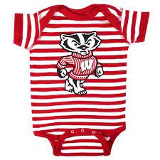 Wisconsin Badgers Infant Stripe Bucky Onesie Uwshop Com
