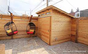 Patio Brouillette Patios Et Clotures Beaulieu Backyard Shed Outdoor Living