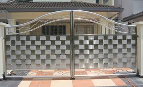 The front gate design for single floored house can be a double door gate with. Stainless Steel Main Gate Designs Decorchamp