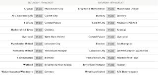 We are not limited only to the above data. Premier League 2018 19 Fixtures Released