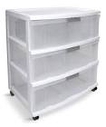Element 3-Drawer Wide Storage Tower with Wheels type A