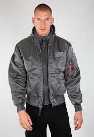A classic with a sporty cut and a removable hood in contrasting gray. Alpha Industries Ma 1 D Tec Battlewash Flight Jackets