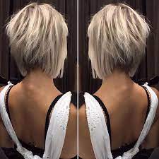 Therefore, the cut can often appear more curved at the back, rather than flat. Instagram Images From Krissa Fowles Krissafowles God Is Good Haircut Color Enthusiast Dog Mom Short Hair Back Short Hair Back View Hair Styles