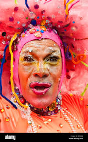 Uomo in drag Rio de Janeiro sfilata di carnevale in Brasile Foto stock