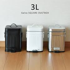 楽天市場 ゴミ箱 おしゃれ リビング トイレポット キッチン ごみ箱 ペダル式 シンプル スリム 分別 ふた付き インテリア雑貨 北欧 生ゴミ おむつ ゴミ袋 見えない 縦型 スチール ホワイト 白 モノトーン かわいい 角型 レトロ 約幅20cm galva ガルバ スクエア