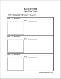 Worksheet Data Recording Record Your Data On An Experiment Or Other Research And Draw A Pictu Plants Observation Journal Science Journal Science Experiments