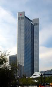 It is the headquarters for dekabank; Trianon The Skyscraper Center
