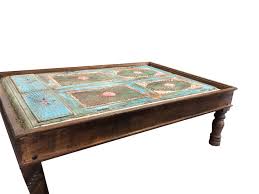 Exquisite antique indian coffee table constructed with original hand carved vintage doors & legs. Antique Indian Blue Chakra Coffee Table Hand Carved Furniture Vintage Table Buy Online In United Arab Emirates At Desertcart 34742769