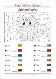 A collection of english esl colours worksheets for home learning, online practice, distance learning and english classes to teach about. Add And Color Math Worksheets 1st Grade First Grade Math Worksheets Fun Math Worksheets 1st Grade Math Worksheets