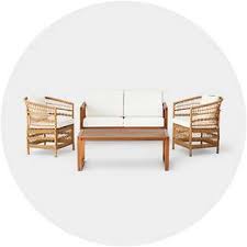 Look for a outdoor patio conversation set with cushions that are comfortable and easy to remove when it rains. Patio Furniture Sets Target