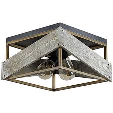 , kernorv flush mount light 2 light fixture flush mount farmhouse ceiling light fixture for porch farmhouse flush mount lights farmhouse light fixtures. Modern Farmhouse Flush Mount Light Fixture Two Light Metal And Wood Square Flush Mount Ceiling Light For Hallway Living Room Bedroom Kitchen Entryway Antique Gold And Black Pricepulse