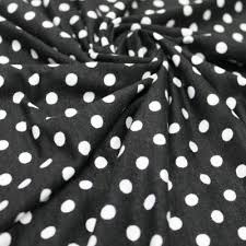The most common dots knit fabric material is cotton. Black And White Polka Dot Jersey Knit Fabric