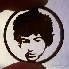 Bob dylan in 1991 (xavier badosa/wikimedia commons). I Cut This Young Bob Silhouette From An Old Penny Using A Jeweller S Piercing Saw Bobdylan