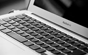Download Wallpapers 4k Apple Macbook Air Monochrome Modern Device Macbook Pro Laptop Apple Keyboard Macbook Air Laptop Photography Best Laptops Keyboard