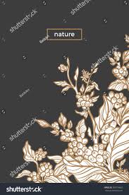 Black And Gold Card Background Vector Template With Engrave Of Coffee Branch Leaf Bean Flower Nature Golden Card On Black Background Vintage Template Design Sketch Funny Business Cards