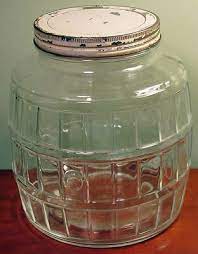 A glass jar with lid has more benefits than you can imagine. Old Vintage Antique Barrel Glass Kitchen Hoosier Pickle Jar I Love Old Jars Like This I Fill Them With Old Vintage Bottles Vintage Jars Cookie Jars Vintage