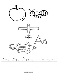 Aa Aa Aa Apple Ant Worksheet Ants Worksheet Worksheets Ants