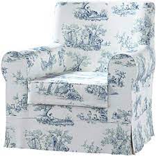 The cover is easy to keep clean as it is removable and can be machine washed. Dekoria Fire Retar Ding Ikea Ektorp Jennylund Armchair Cover Blue Drawing Amazon De Kuche Haushalt