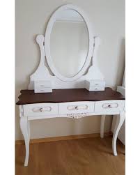 makyaj masasi beyaz ahsap oval aynali 3 cekmeceli furniture mobilya makyaj masalari