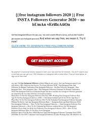 Free instagram followers tool from famoid. Free Instagram Followers 2020 Pdf Mobile App Mobile Technology