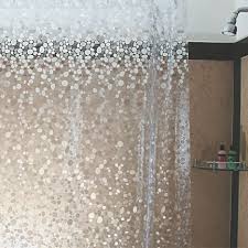 Freelance Solid Glass Effect Pebbles Shower Curtain Clear Small Spaces Tiny Bathroom Curtains