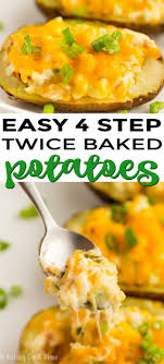 Twice Baked Potatoes How To Make Twice Baked Potatoes Recipe In 2020 Baked Potato Recipes Easy Twice Baked Potatoes Recipes