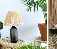 Abat jour ovale cônique pour pied de lampe. Customiser Votre Abat Jour Avec Du Raphia Pour Une Atmosphere Cosy