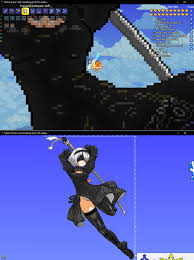 I Built 2b On Terraria Nier Terraria Memes Terrarium Terraria House Design