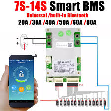 Плата защиты литиевой батареи 7S ~ 17S JBD Bluetooth Smart BMS 10S 12S 13S  14S 16S 24 в 36 в 48 в 52 в 60 в Li-Ion Lipo 20A 40A 60A | AliExpress