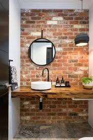 Bathroom With Red Bricks Brick Tiles Bathroom Small Bathroom Sinks Brick Bathroom